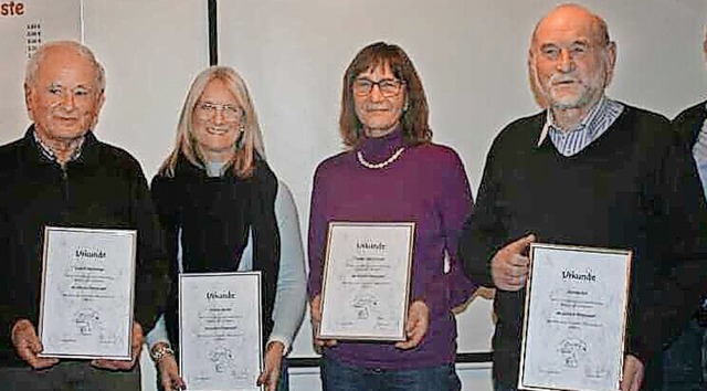 Rudolf Heimburger, Andrea Jakober, Fri...Konrad Ruf (50 Jahre)  wurden geehrt.   | Foto: martin frenk