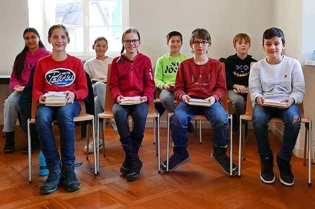 Die Teilnehmenden am Vorlesewettbewerb in Emmendingen.  | Foto: Bianca Weber