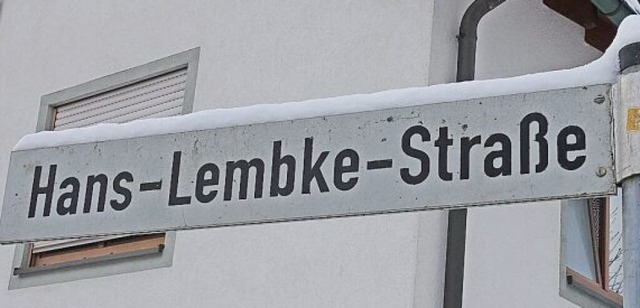 Die Hans-Lembke-Strae erinnert an den...tler, der elf Jahre in Bonndorf lebte.  | Foto: Martha Weishaar