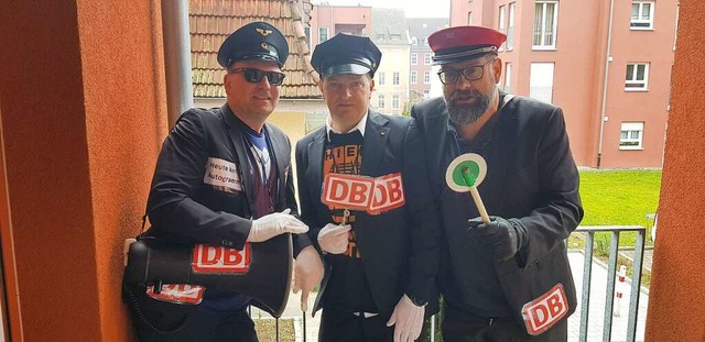 Die Drei von der Deutschen Bahn sind b...: (von links) Wolle, Mario und Msli.   | Foto: Christian Kramberg