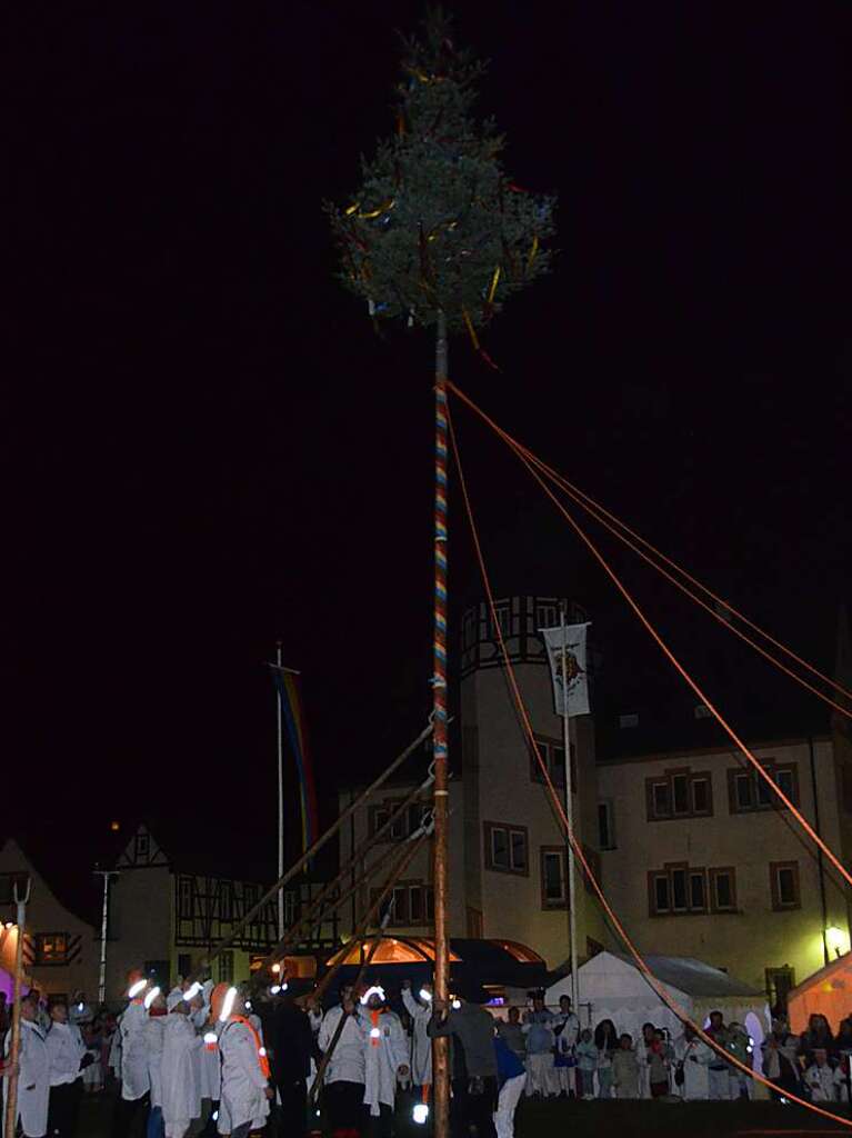 Abends stellten die lteren Hemdglunker dann den Narrenbaum.