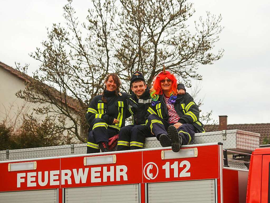 Auch die Feuerwehr prsentierte sich mit guter Laune.