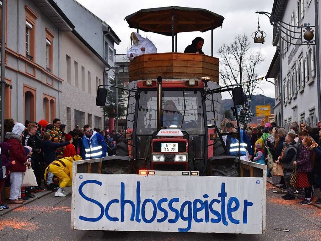 Die Wehrer Schlossgeisterzunft prsentierte sich mit einem imposanten Wagen.