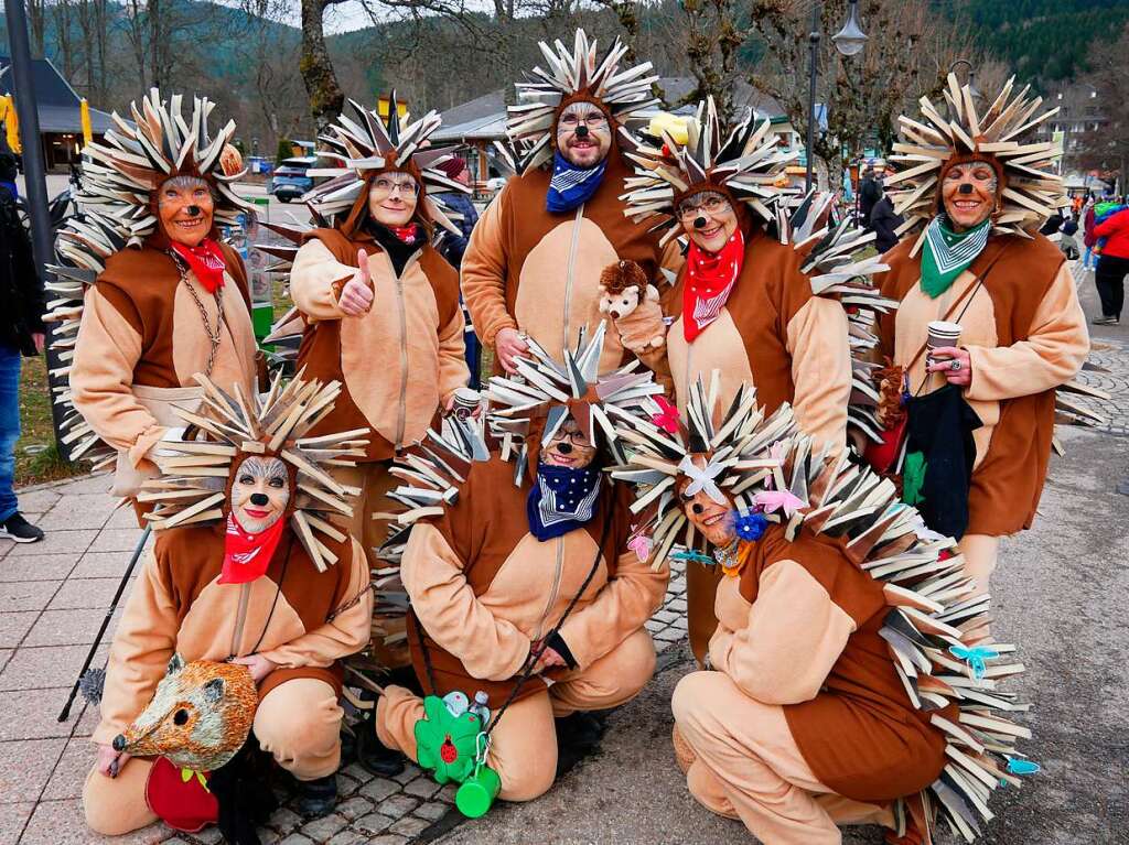 Diese stachelige Familie war in Titisee unterwegs.