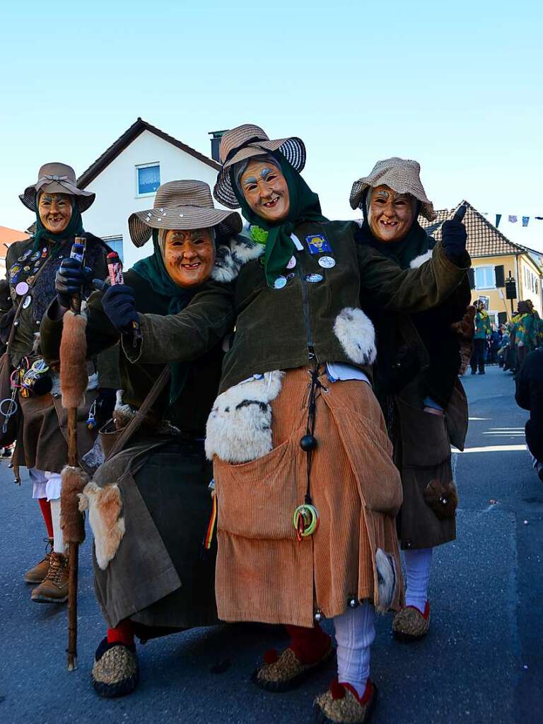 1000 Hstrger und 47 Gruppen waren beim Umzug der lberggeister Ehrenstetten am Rosenmontag dabei.