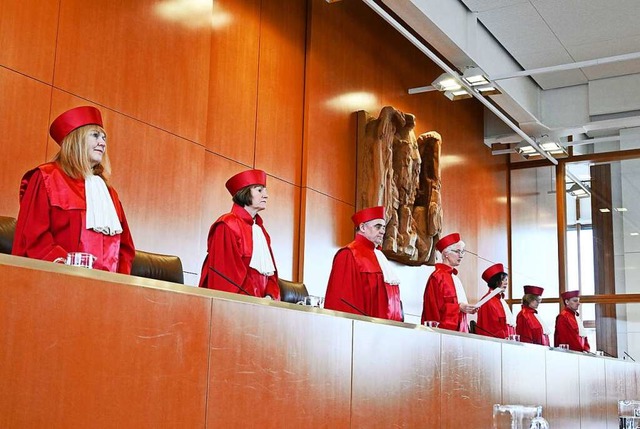 Der Zweite Senat des Bundesverfassungs...n Sachen Desiderius-Erasmus-Stiftung.  | Foto: Uli Deck (dpa)
