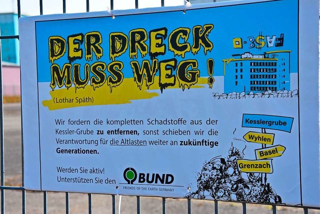 BUND-Plakat bei der Kesslergrube.  | Foto: Heinz und Monika Vollmar