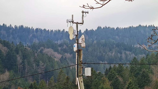 Diese Mobilfunkeinrichtung des Telekom...egenen Gebieten entsprechende Dienste.  | Foto: Gerald Nill