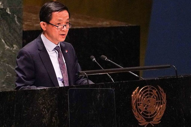 New York: Dai Bing, stellvertretender ...ollversammlung der Vereinten Nationen.  | Foto: Bebeto Matthews (dpa)