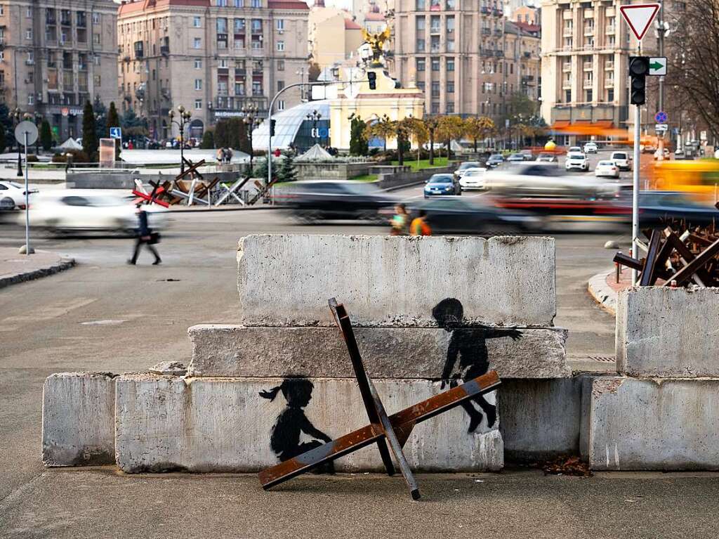 Banksy-Streetart taucht in der Ukraine auf