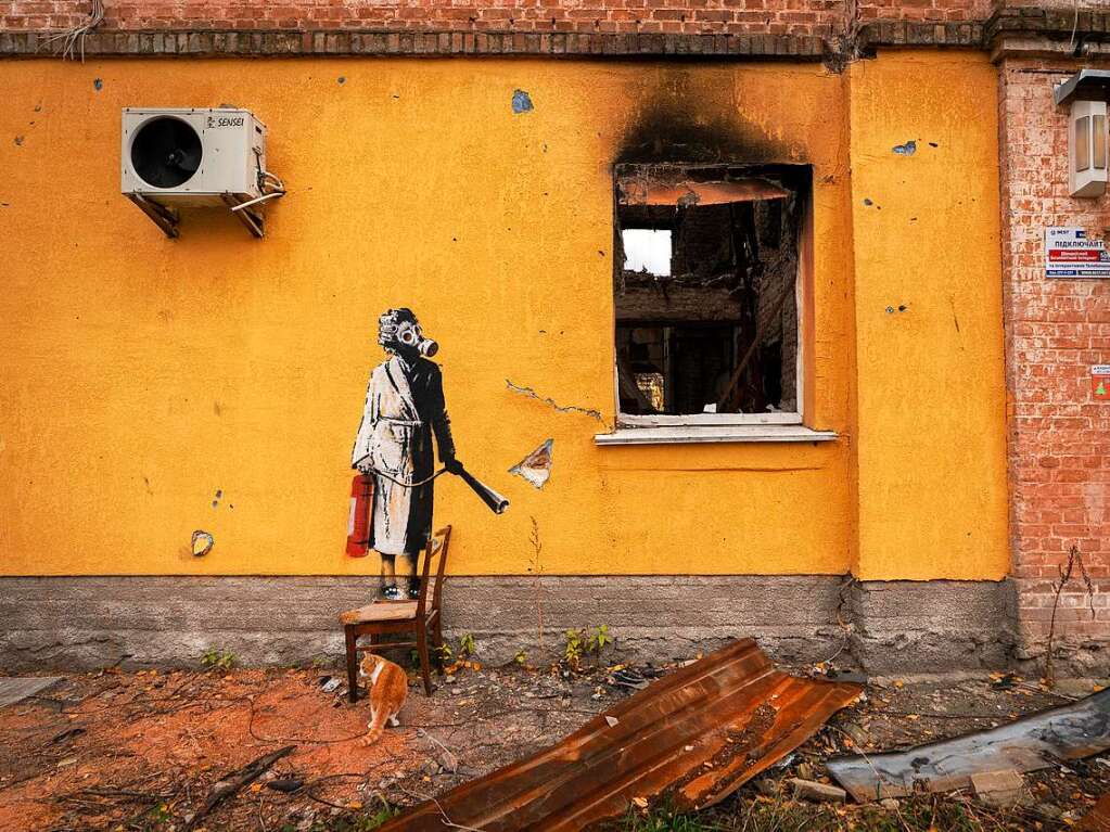 Banksy-Streetart taucht in der Ukraine auf