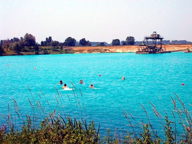 Auf dem Baggersee in Wyhl, hier ein Bi...uch eine Photovoltaikanlage schwimmen.  | Foto: Ruth Seitz