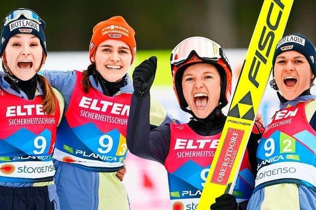 WM-Gold für die deutschen Skispringerinnen