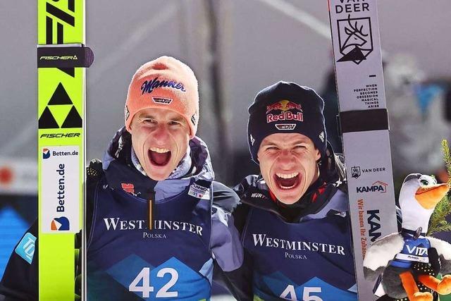 Skispringer Wellinger und Geiger holen Silber und Bronze