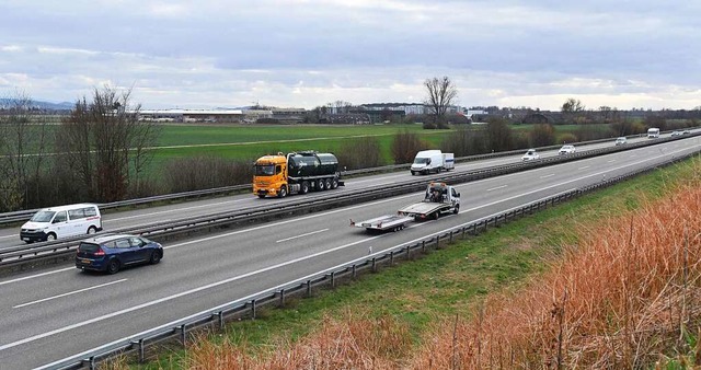 Die Autobahn 5 von der Brcke auf Hhe von Meienheim-Krzell  | Foto: Wolfgang Knstle