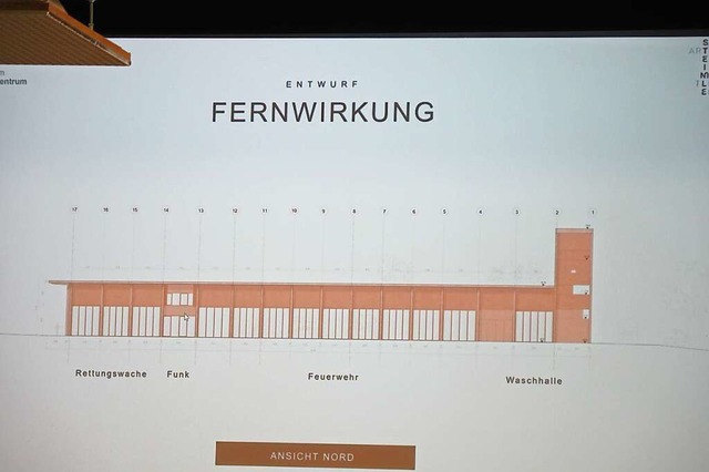 Stand der Planung: von Norden aus link...hr, rechts Waschhalle und Schlauchturm  | Foto: Michael Haberer