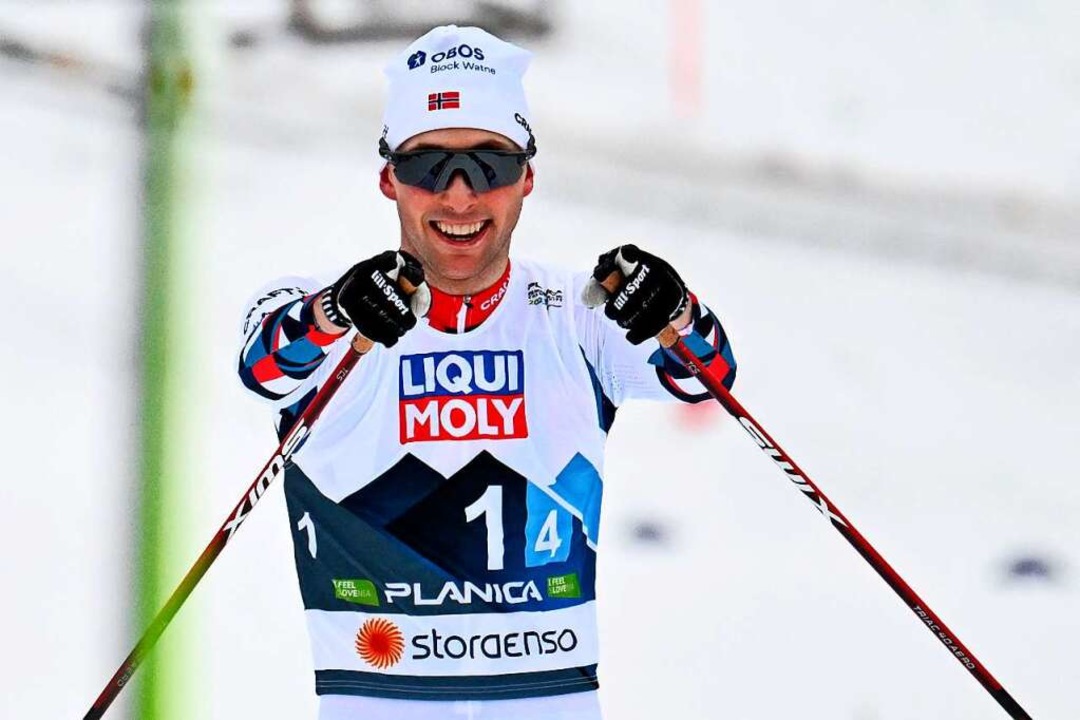Die zweite Goldmedaille für den Norweger Jarl Magnus Riiber  | Foto: JOE KLAMAR (AFP)
