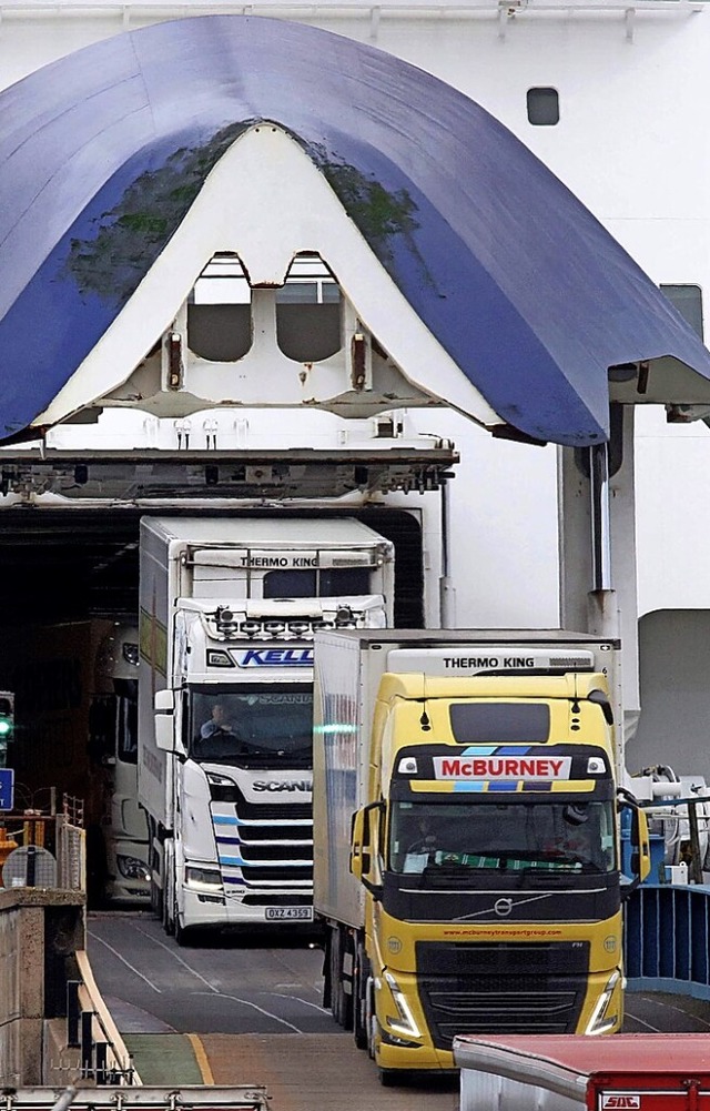 Lkw bei der Ankunft in Nordirland  | Foto: PAUL FAITH (AFP)