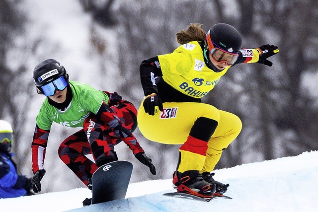 Konzentriert auf dem Brett: Snowboardc...kuriani beherzt ins kleine WM-Finale.   | Foto: IMAGO/GEPA pictures/ Matic Klansek