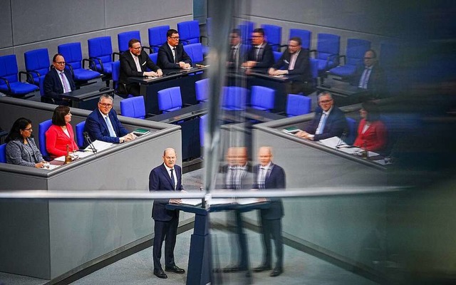 Olaf Scholz im Bundestag  | Foto: Kay Nietfeld (dpa)