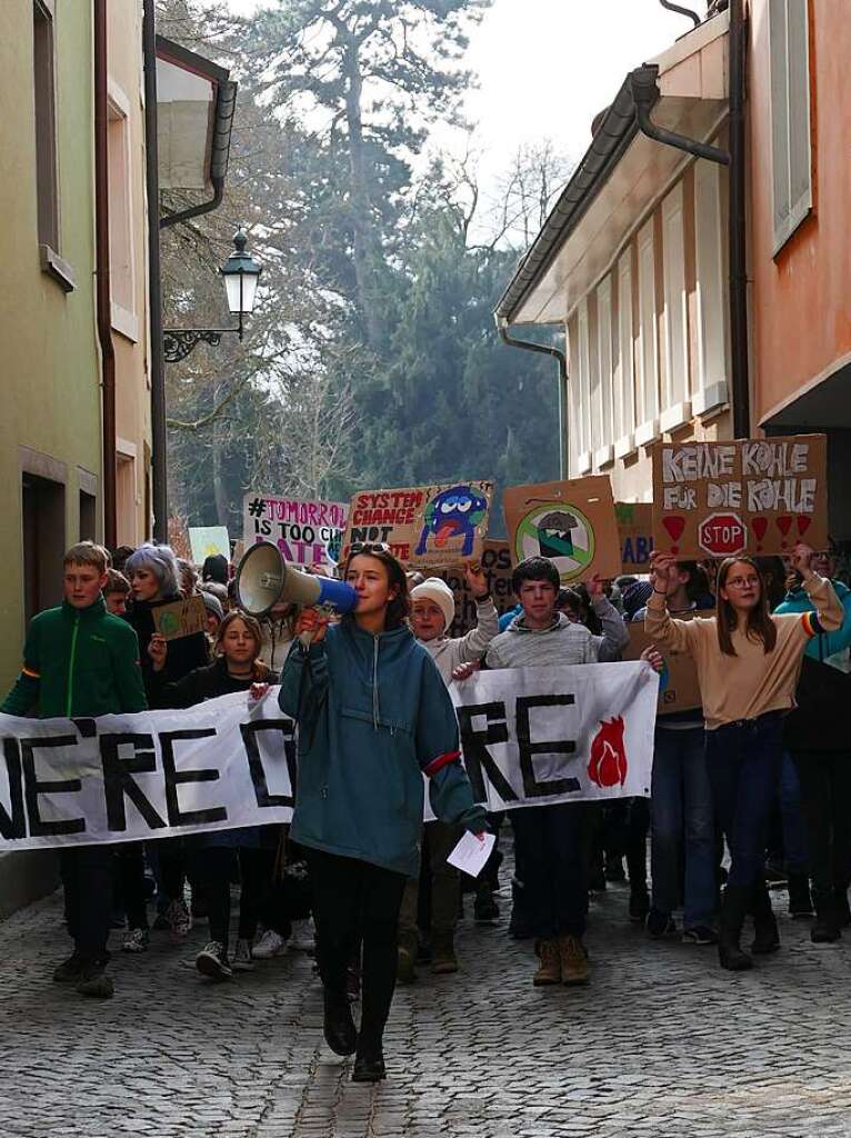 Mehr als 200 Menschen demonstrierten am Freitag fr den Klimaschutz in Bad Sckingen.