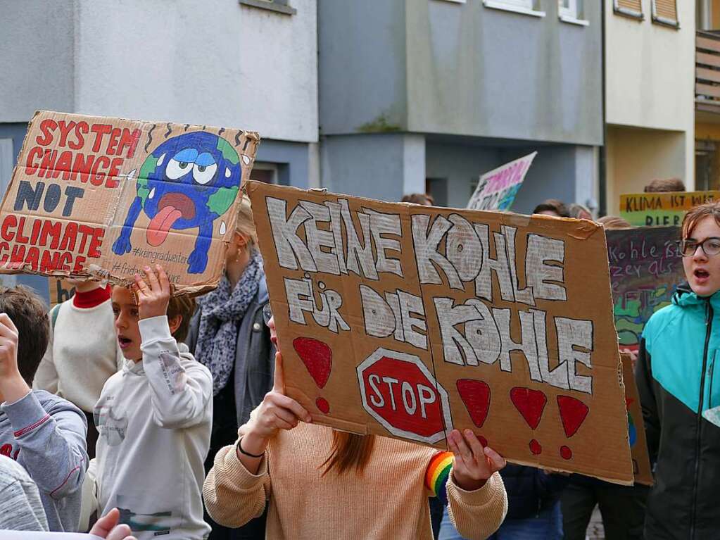 Mehr als 200 Menschen demonstrierten am Freitag fr den Klimaschutz in Bad Sckingen.