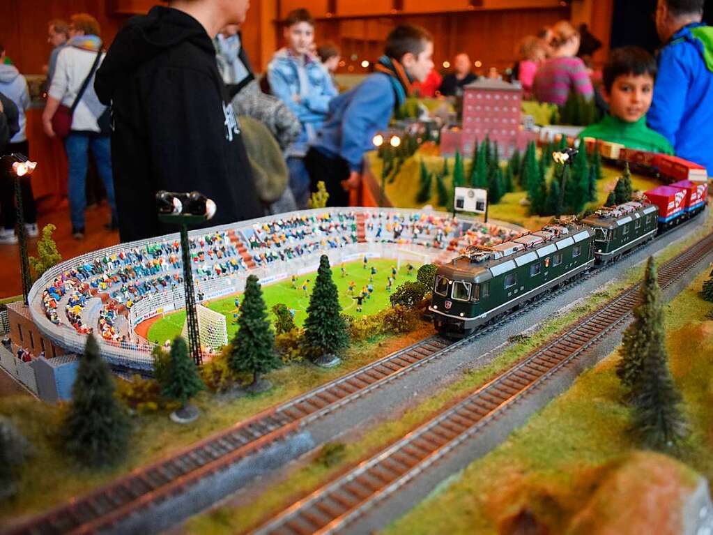 Groe Augen statt Versptungen – die Modelleisenbahnausstellung der Modellbahnfreunde Oberes Donautal im Bad Krozinger Kurhaus lockte sehr viele Eisenbahnfans an.