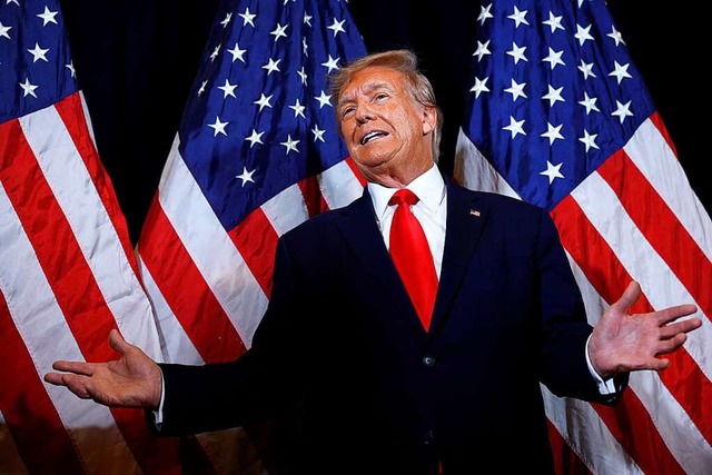 Ex-US-Prsident Donald Trump bei der K...vativen-Konferenz CPAC nahe Washington  | Foto: ANNA MONEYMAKER (AFP)