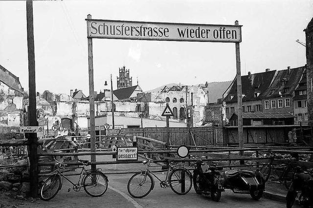 An Freiburgs Schusterstraße gab’s bis in die 50er Jahre eine Trümmerlandschaft