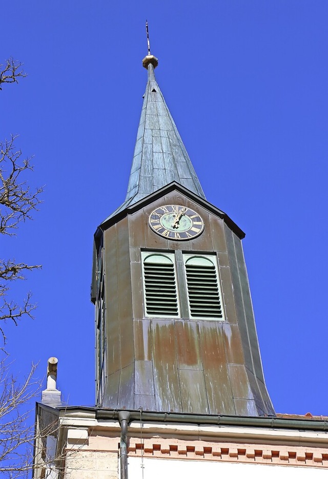 Der Glockenturm der Nikolauskirche dar... Sanierung der Glocken nicht mglich.   | Foto: Martha Weishaar