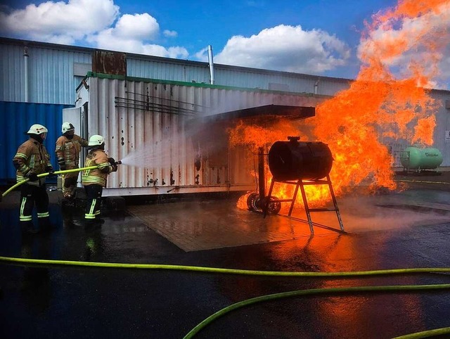 Die Herdermer Feuerwehr bte unter anderem in Eschbach.  | Foto: privat