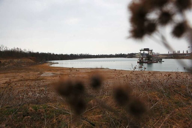 Die Firma Vogel Bau nutzt den Waldmattensee in Kippenheimweiler zum Kiesabbau.  | Foto: Bastian Bernhardt