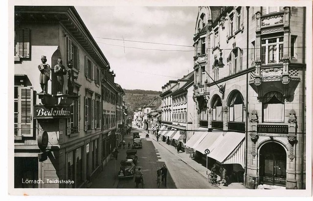 Die Teichstrae nahe dem Marktplatz war frher das Zentrum des jdischen Lebens.  | Foto: Stadtarchiv Lrrach