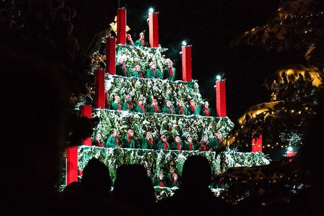 Der &#8222;Singende Weihnachtsbaum&#8220; in Waldkirch  | Foto: Gabriele Zahn