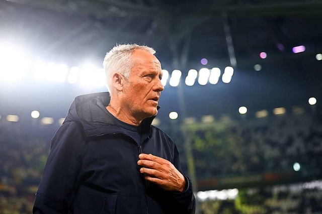 Freiburgs Trainer Christian Streich im...a-League-Achtelfinales gegen Juventus.  | Foto: Tom Weller (dpa)