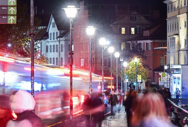 In vielen Stdten ist die Nacht mit Li...leuchtet. Das ist fr Tiere schdlich.  | Foto: Bernd Weibrod (dpa)