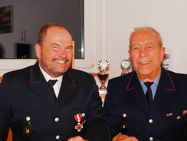Claus Khnemund (links) und Wolfgang Gfell wurden geehrt.  | Foto: Eva Korinth