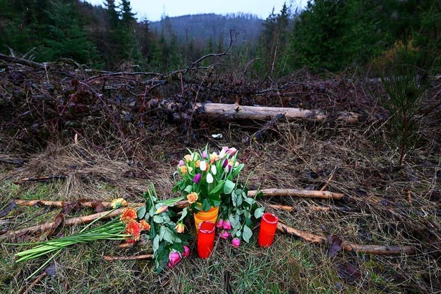 Blumen und Kerzen liegen am Fundort de...zwlfjhrige Luise erstochen zu haben.  | Foto: Roberto Pfeil (dpa)