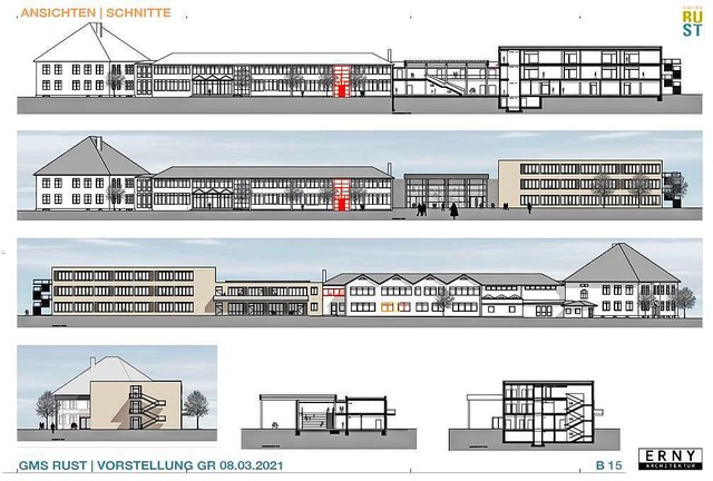 Rund elf Millionen Euro werden in Rust...haftsschule und die  Mensa ausgegeben.  | Foto: Erny-Architektur Rust