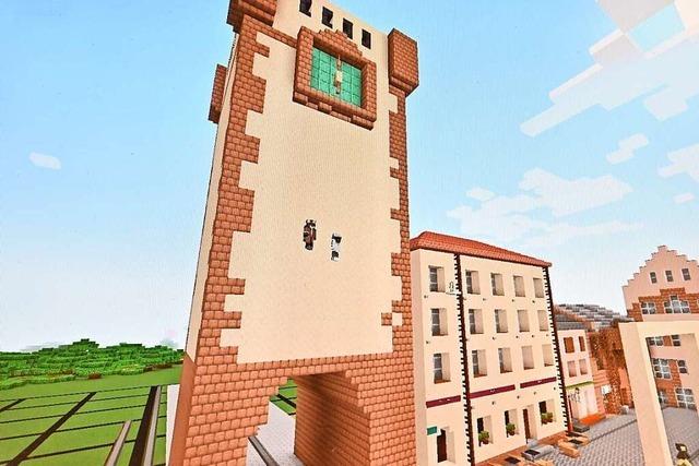 Jugendliche wollen die Freiburg in der Block-Welt von Minecraft nachbauen