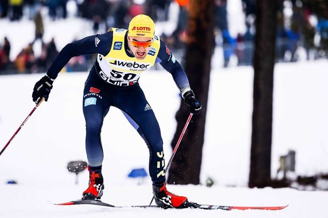 Janosch Brugger beim Langlauf-Weltcup im schwedischen Falun  | Foto: IMAGO/JESPER ZERMAN
