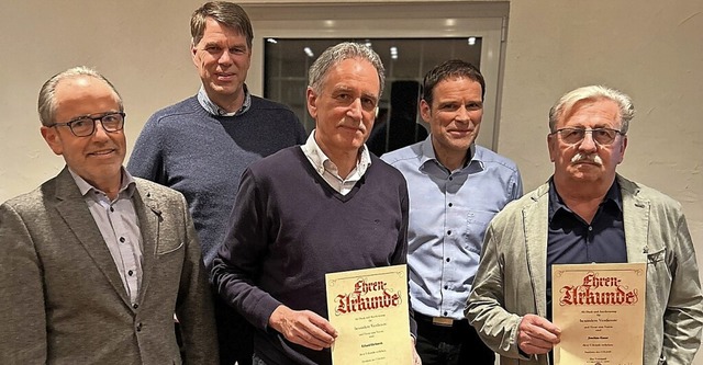 Zu Ehrenmitgliedern ernannt: (mit Urku...ad Gast, Jrg Deiters, Andreas Disch.   | Foto: FV Ettenheim