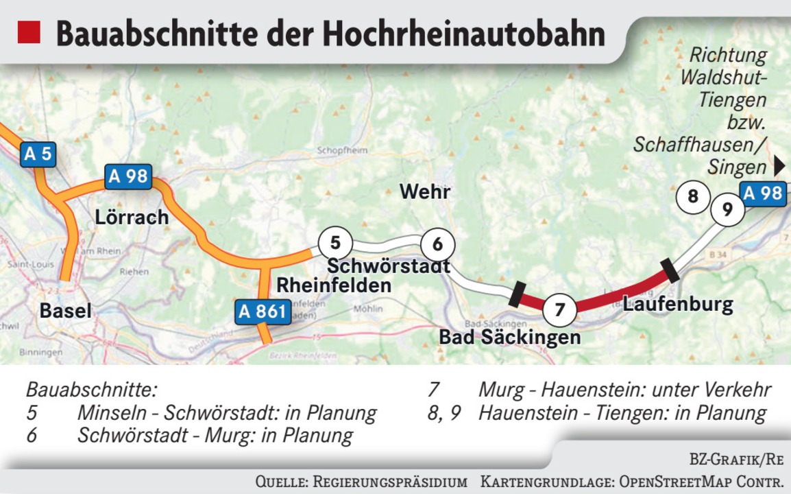 Die neuen TrassenPläne für die A98 lösen in Dogern aus Kreis