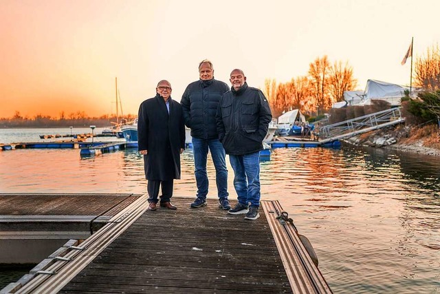 Offendorfs Brgermeister Denis Hommel,...delseinig im Yachthafen von Offendorf.  | Foto: Jigal Fichtner/Grossmann Group