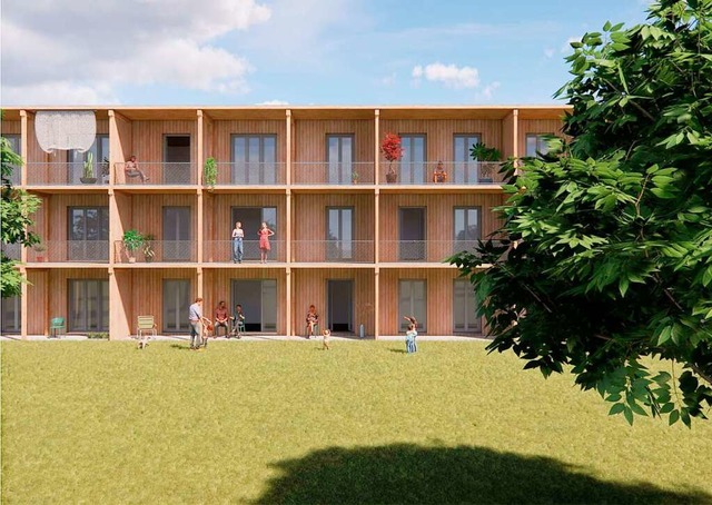 So soll die neue Unterkunft in der Belchenstrae aussehen.  | Foto: Visualisierung Architekturbro Epp