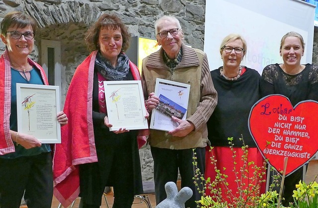 Die Vorsitzenden Lissy und Claudia Hub... Rist, Rita Eschbach und Ingrid Meyer.  | Foto: Peter Meister