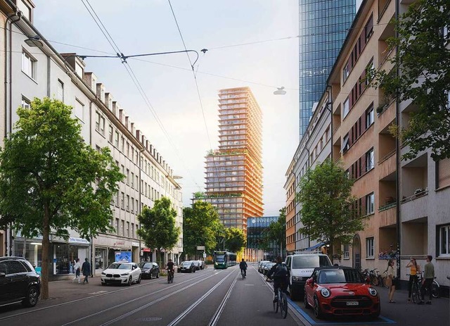 Der Rosentalturm von der Rosentalstra...o aus Richtung des Badischen Bahnhofs.  | Foto: MCH Group