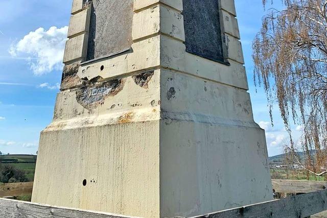 Das Denkmal auf dem Beckebrgli in Teningen ist ein ewiger Sanierungsfall