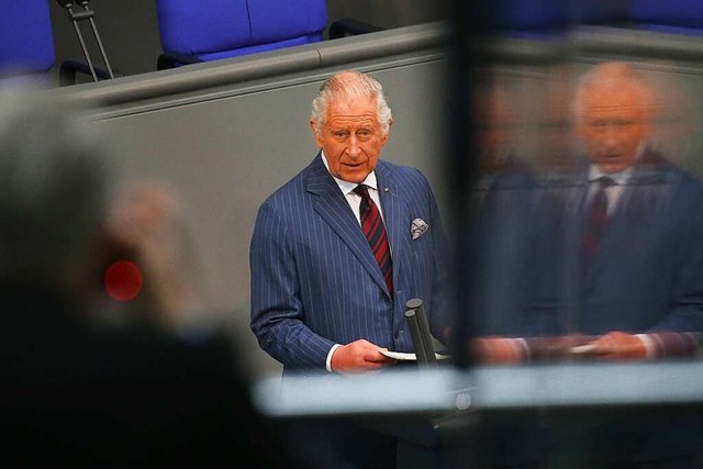 Knig Charles III. von Grobritannien ... seiner Deutschlandreise im Bundestag.  | Foto: Wolfgang Kumm (dpa)