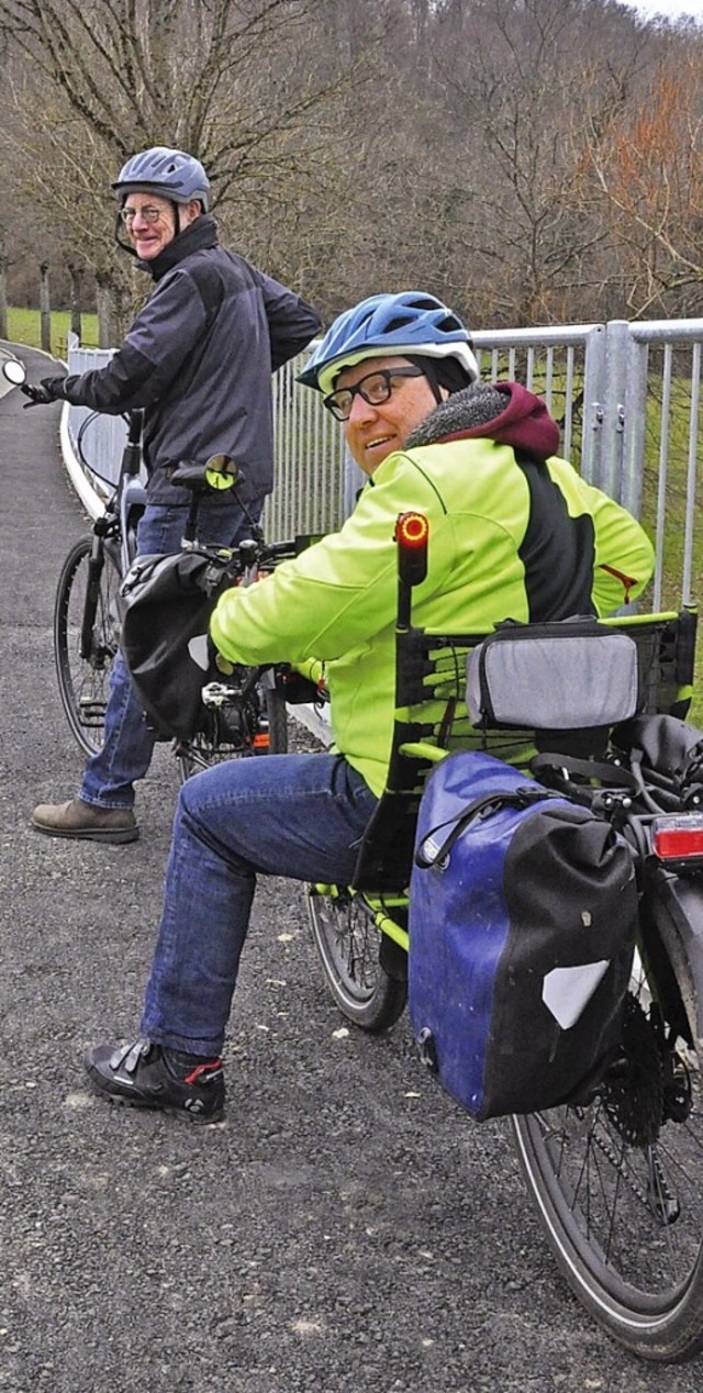 Mit E-Hilfe ist dies keine groe Mhe:... Weber auf dem Weg hinauf zum Salzert.  | Foto: Wolfgang Gckel